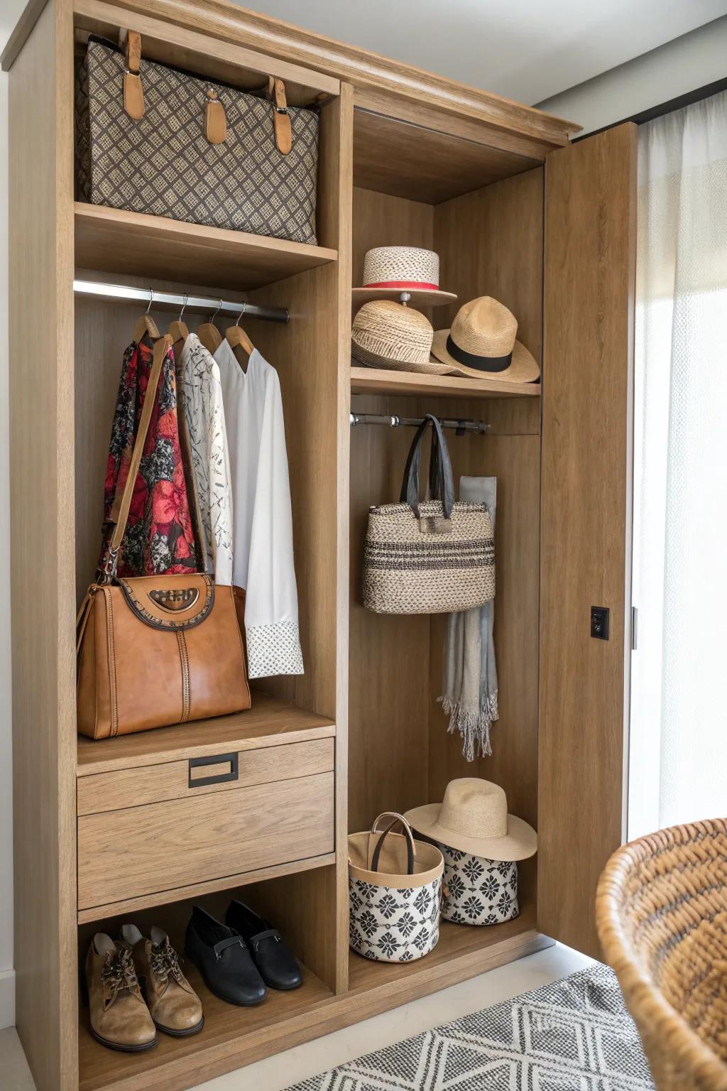 Display your accessories through a designated display.