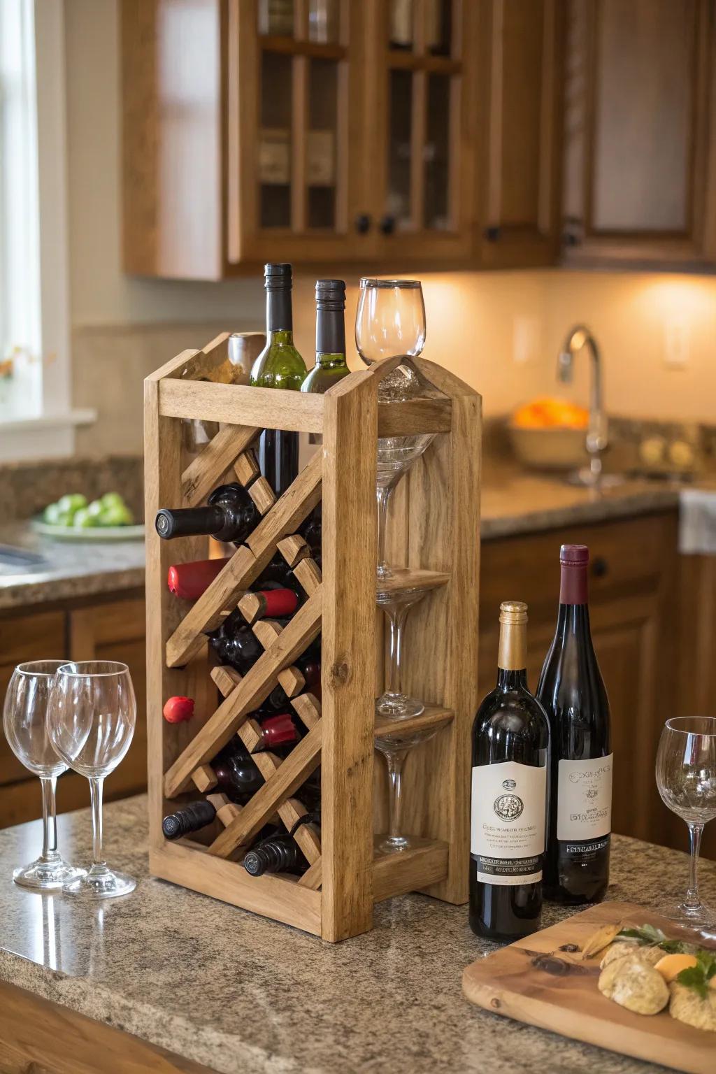 Functional and ornamental timber drink holder