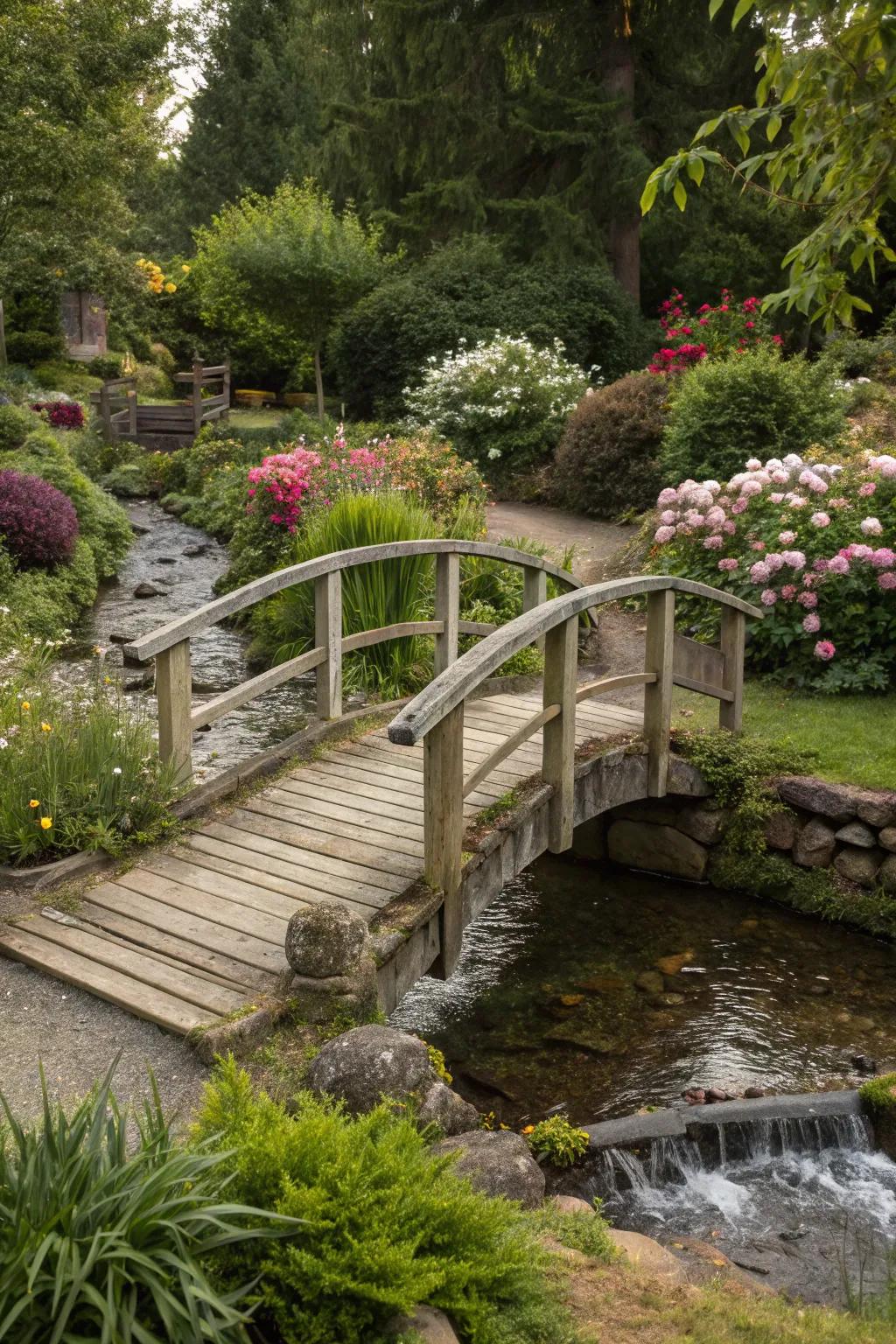 Infuse a hint of magic with a quaint timber bridge.