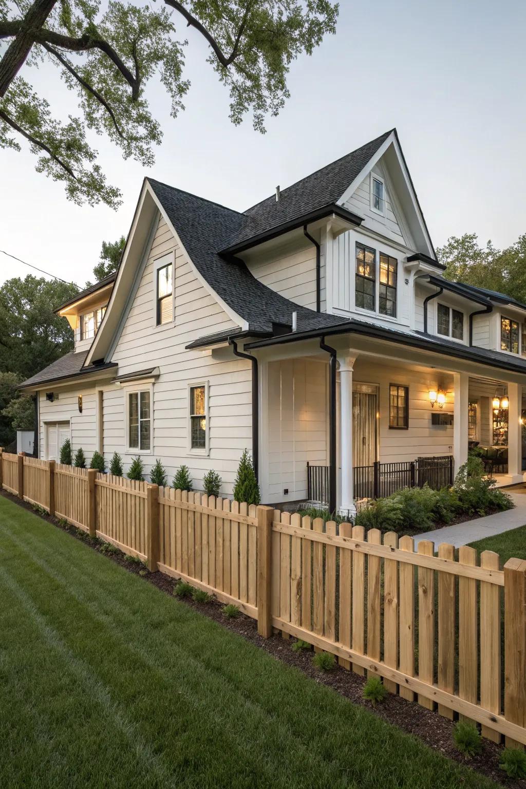 Beadboard soffits heighten traditional home charm.