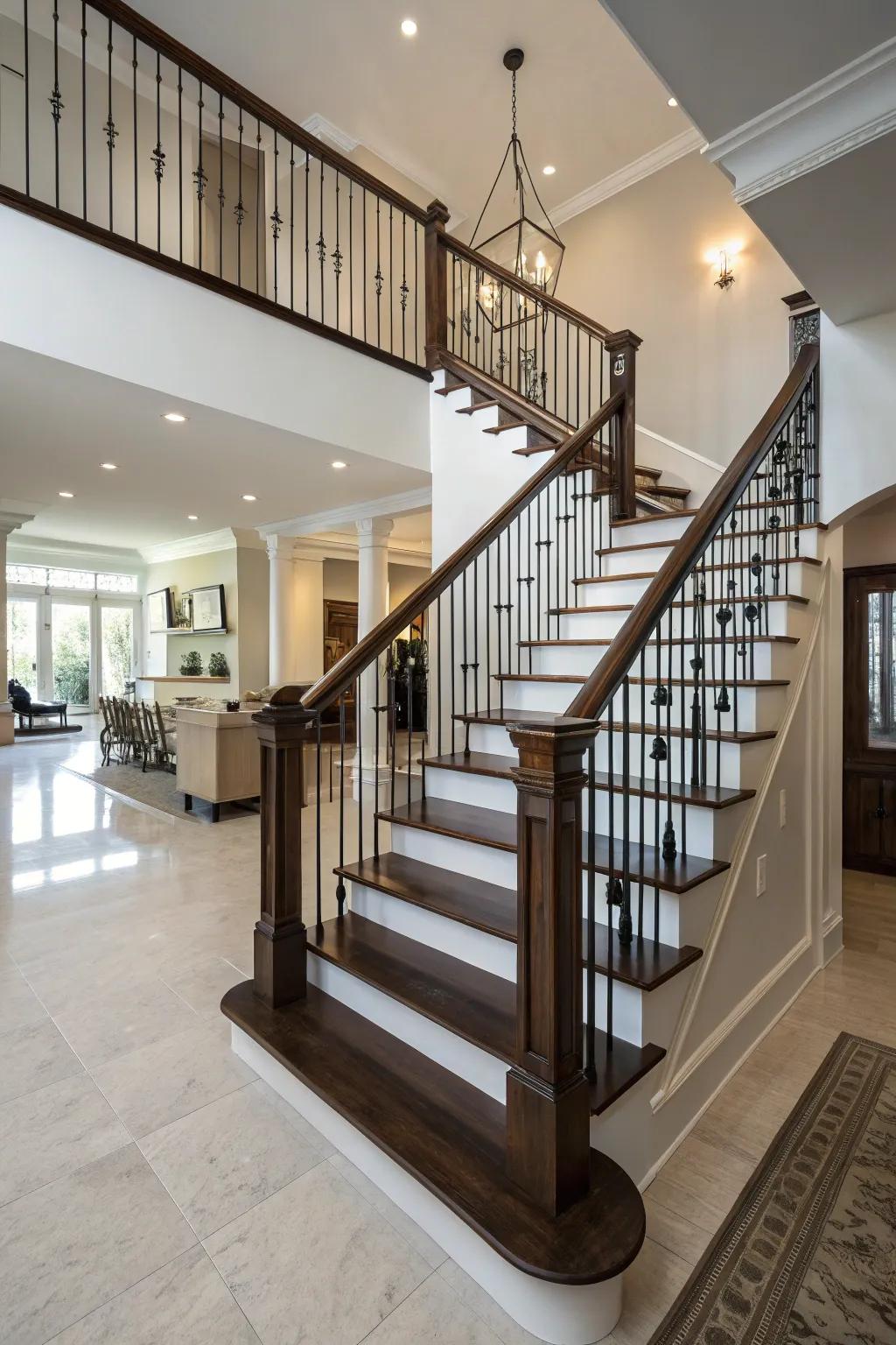 Bold looks: color difference in wooden railing.