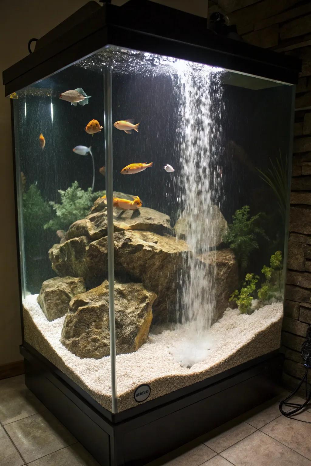 Present tranquility through a tranquil sand cascade.