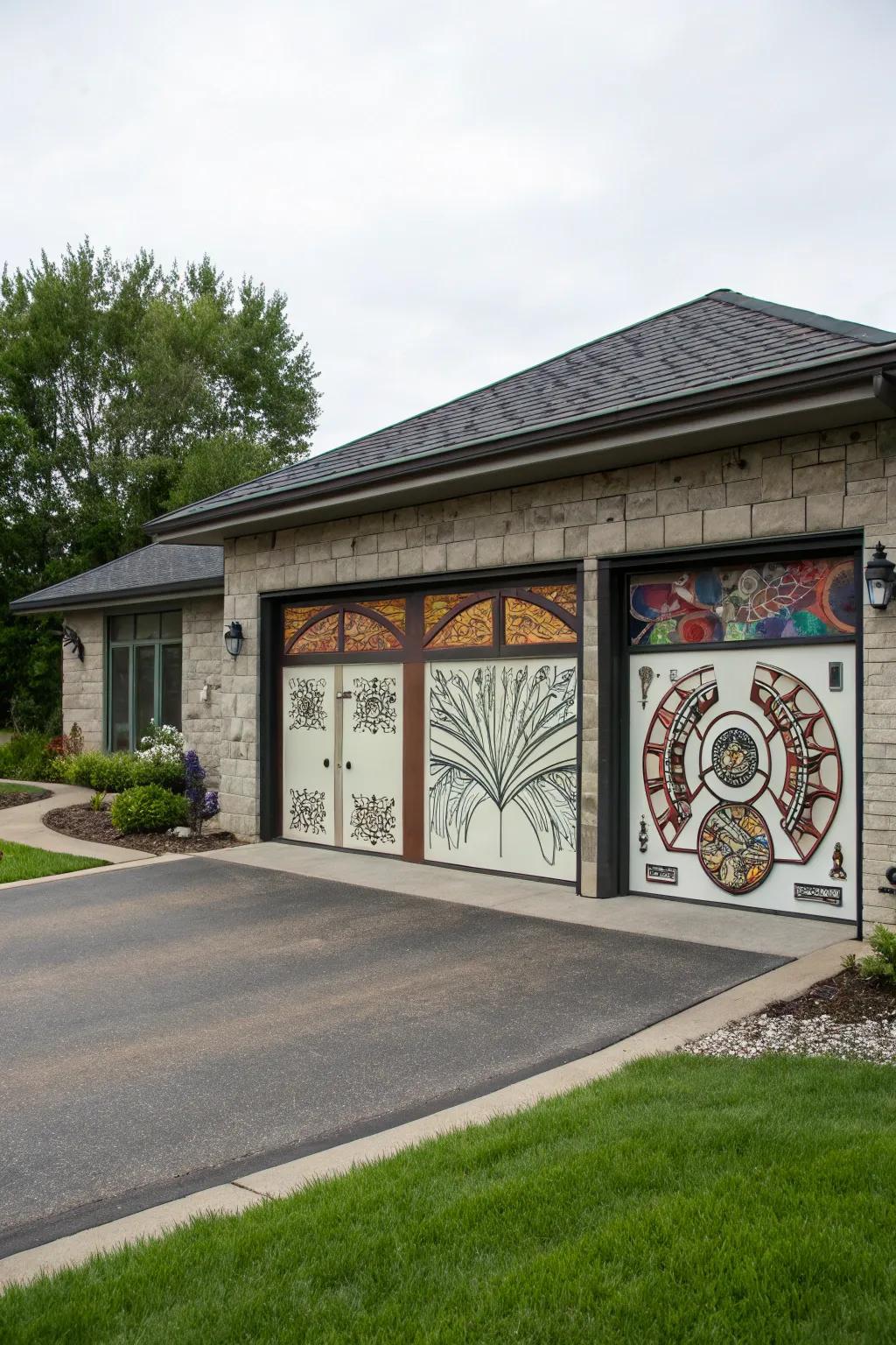 Show off your style by using artistic garage entrance designs.