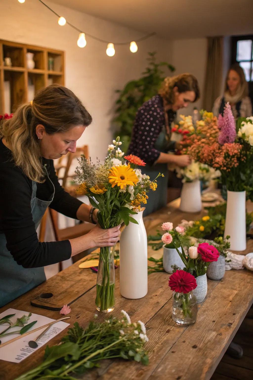 Be innovative with a hands-on flower creation class.