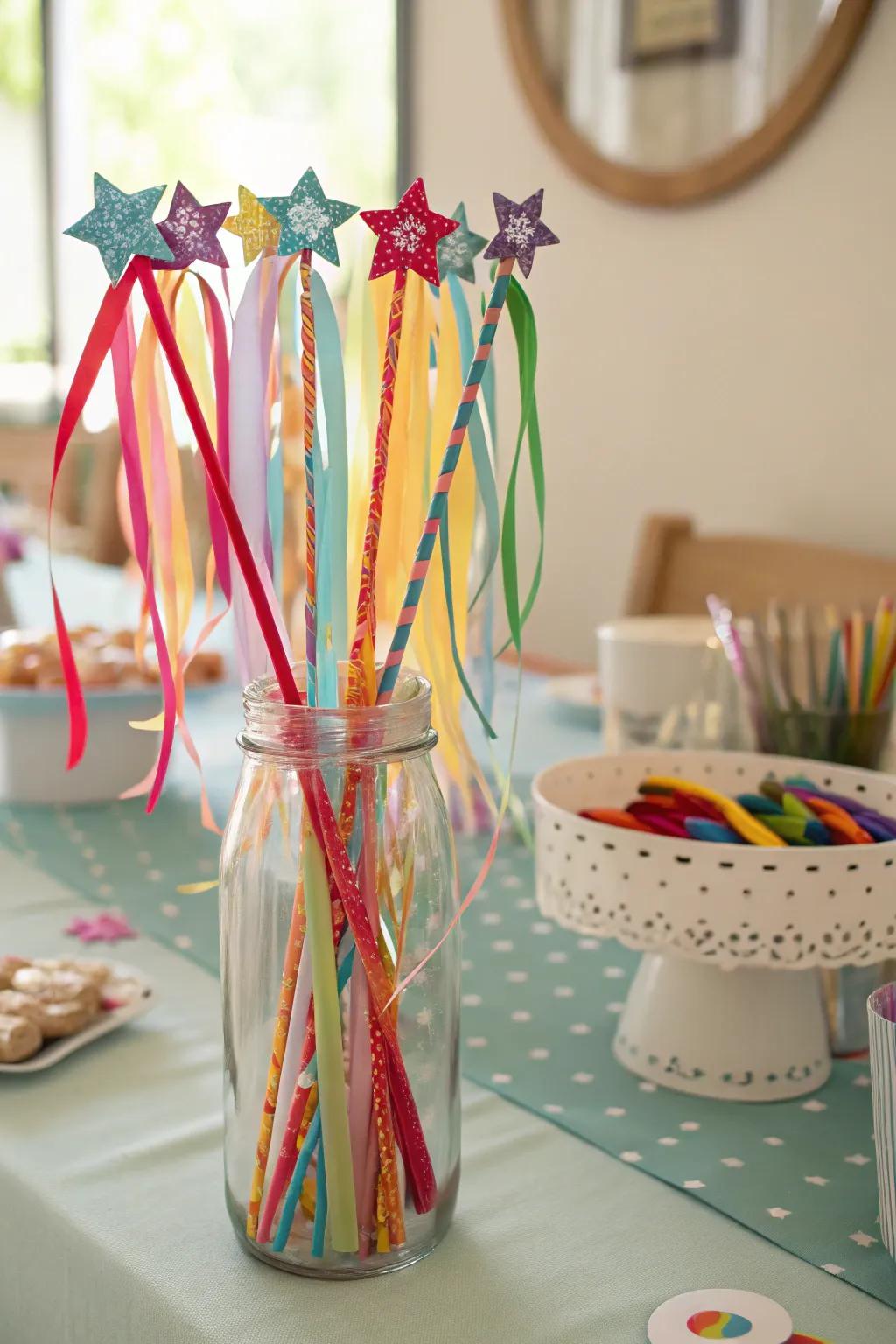 Handcrafted band sticks for a whimsical touch