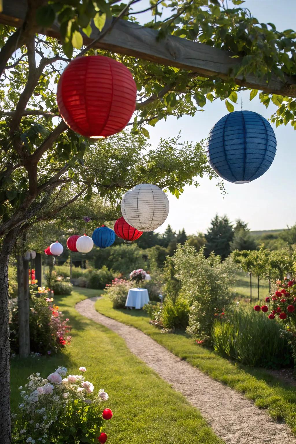 Decorative lanterns add a cozy and festive glow to your picnic setting.