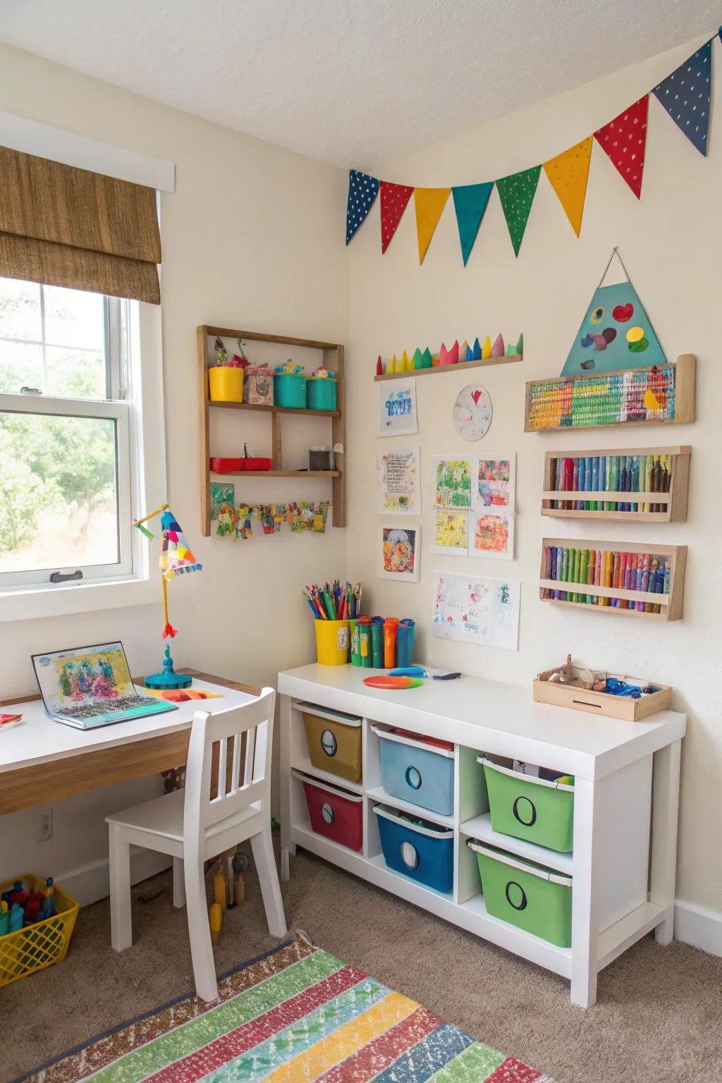 A craft area for endless imagination and fun.