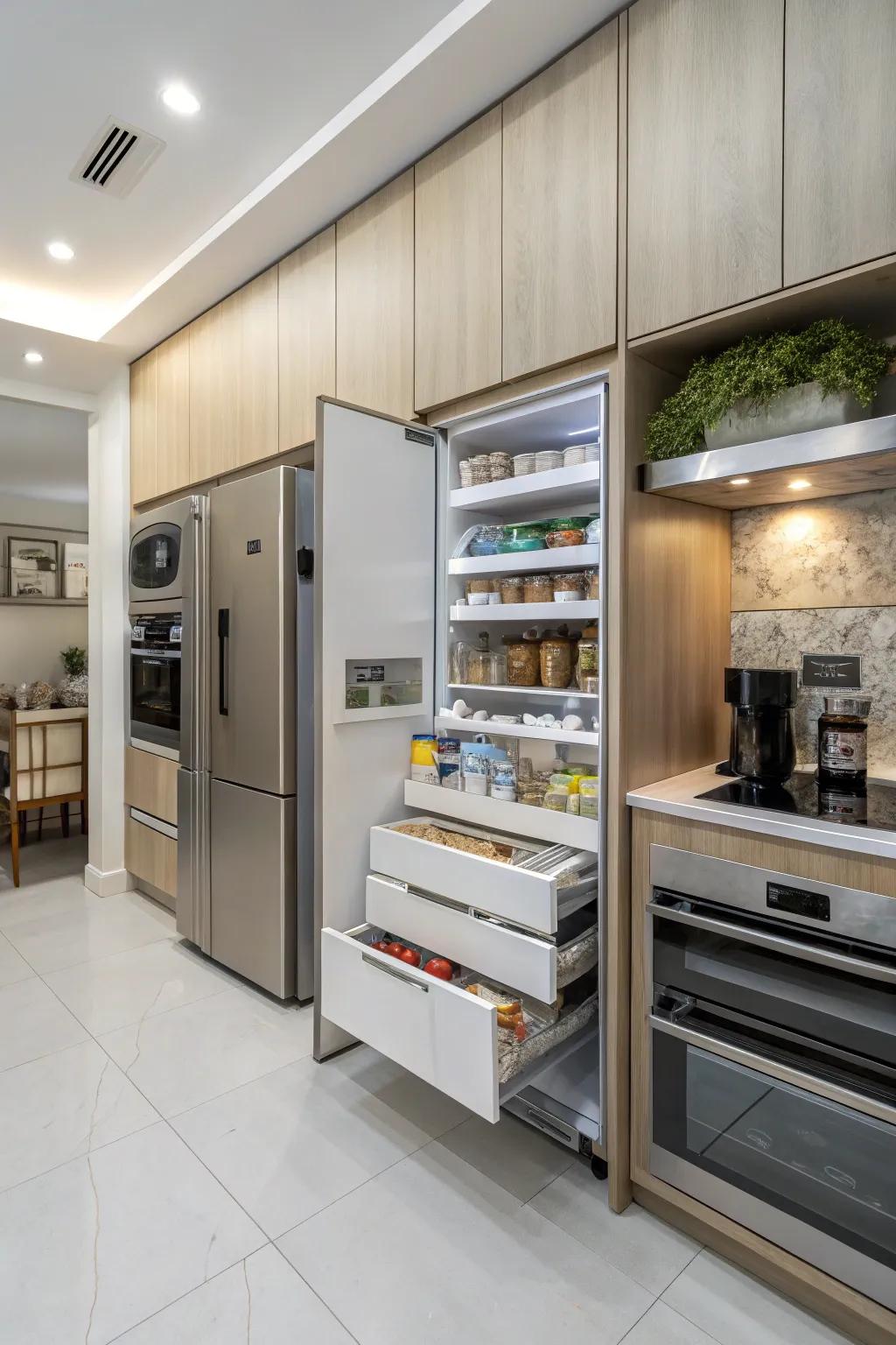 Hidden compartments deliver discreet and efficient storage options.