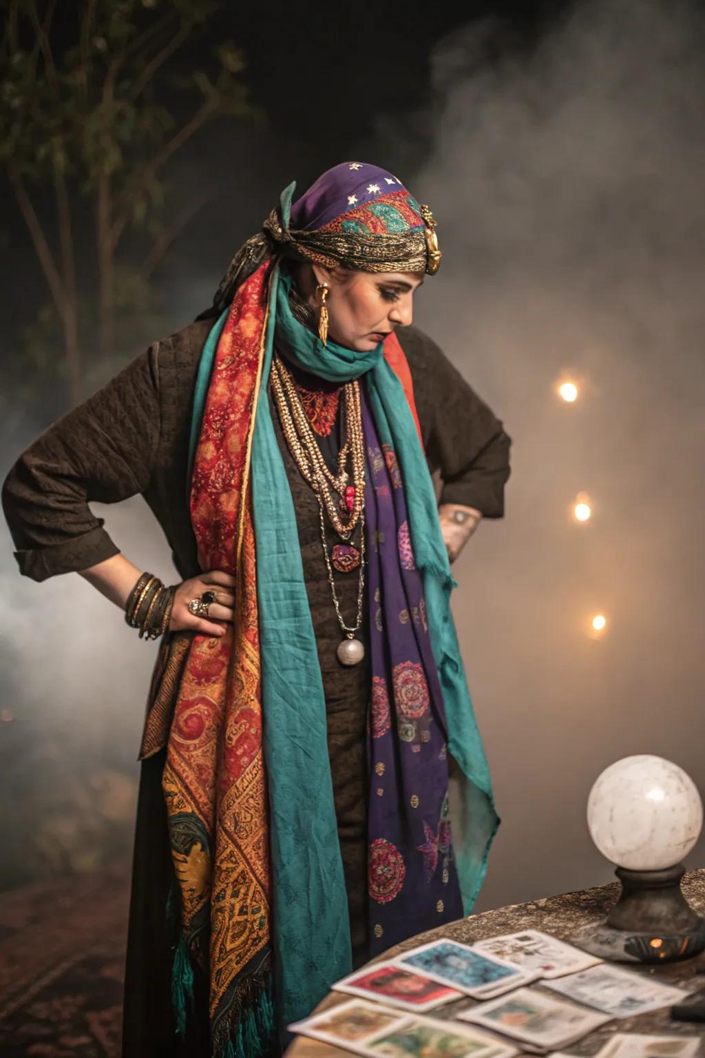 A seer shrouded in mystery and color.