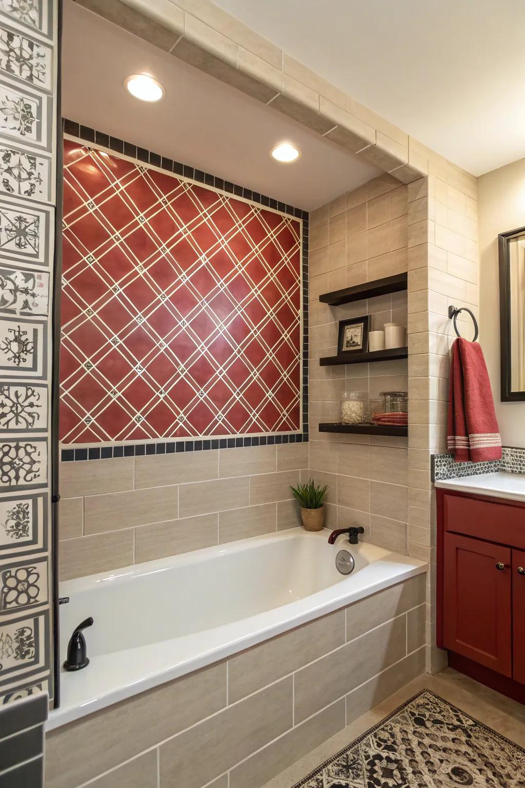Make a statement using a bold highlight wall.