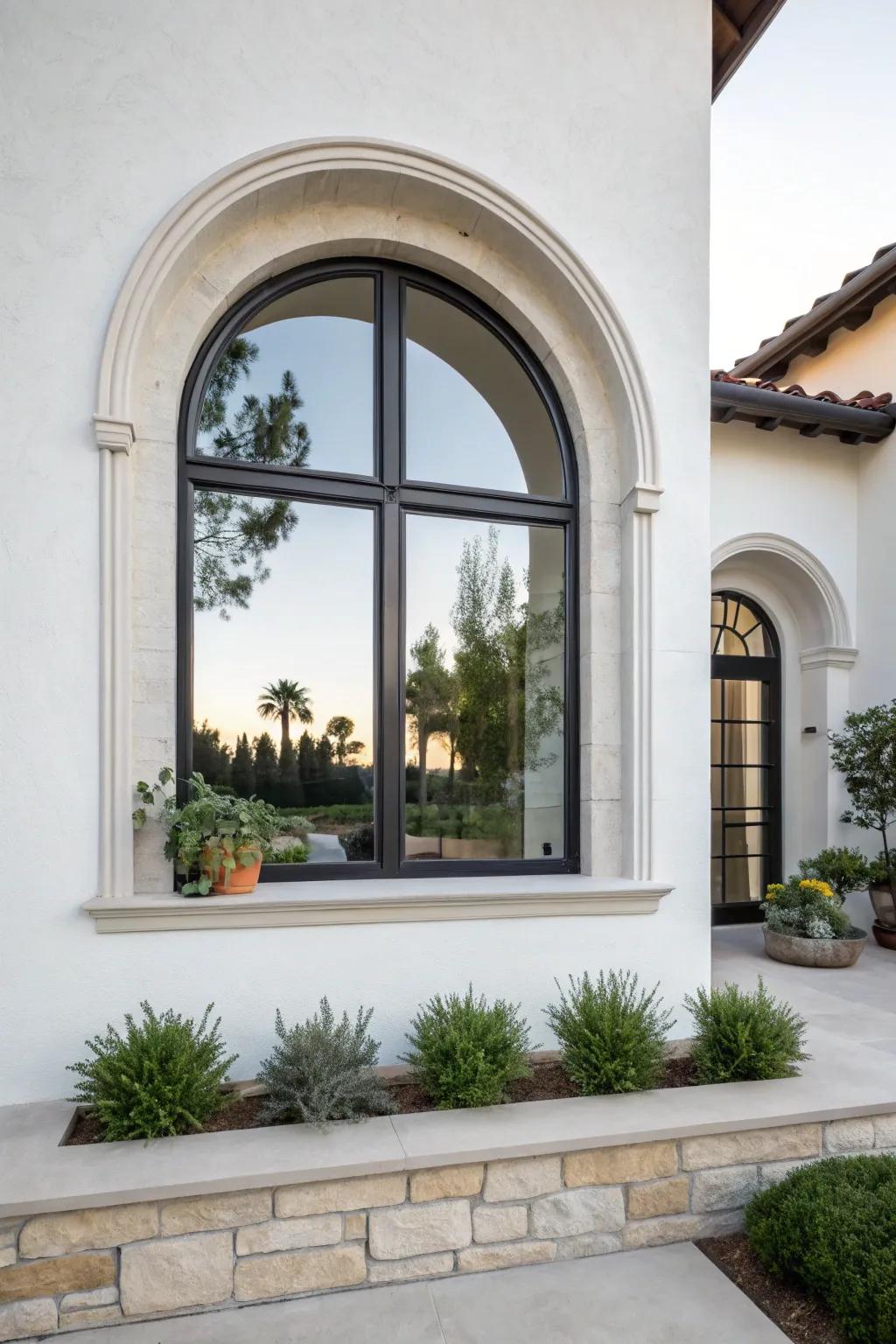 Simple layouts highlight the natural beauty of arch windows.