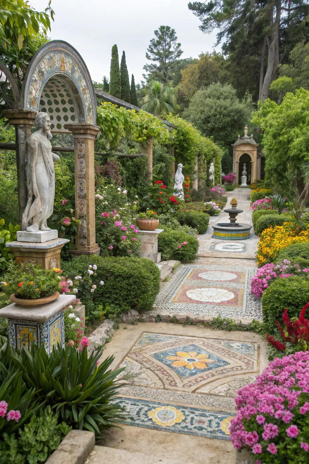 Creative details contributing personality to the garden.