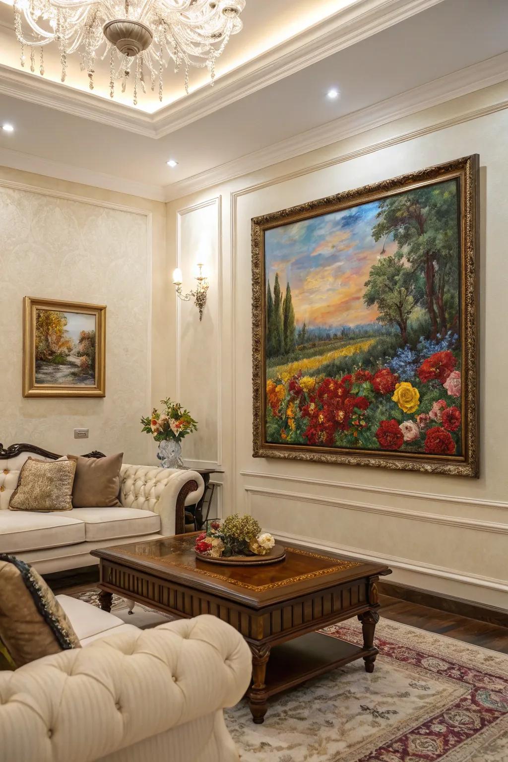 Grease based color paintings provide vibrant and textured artistic expressions