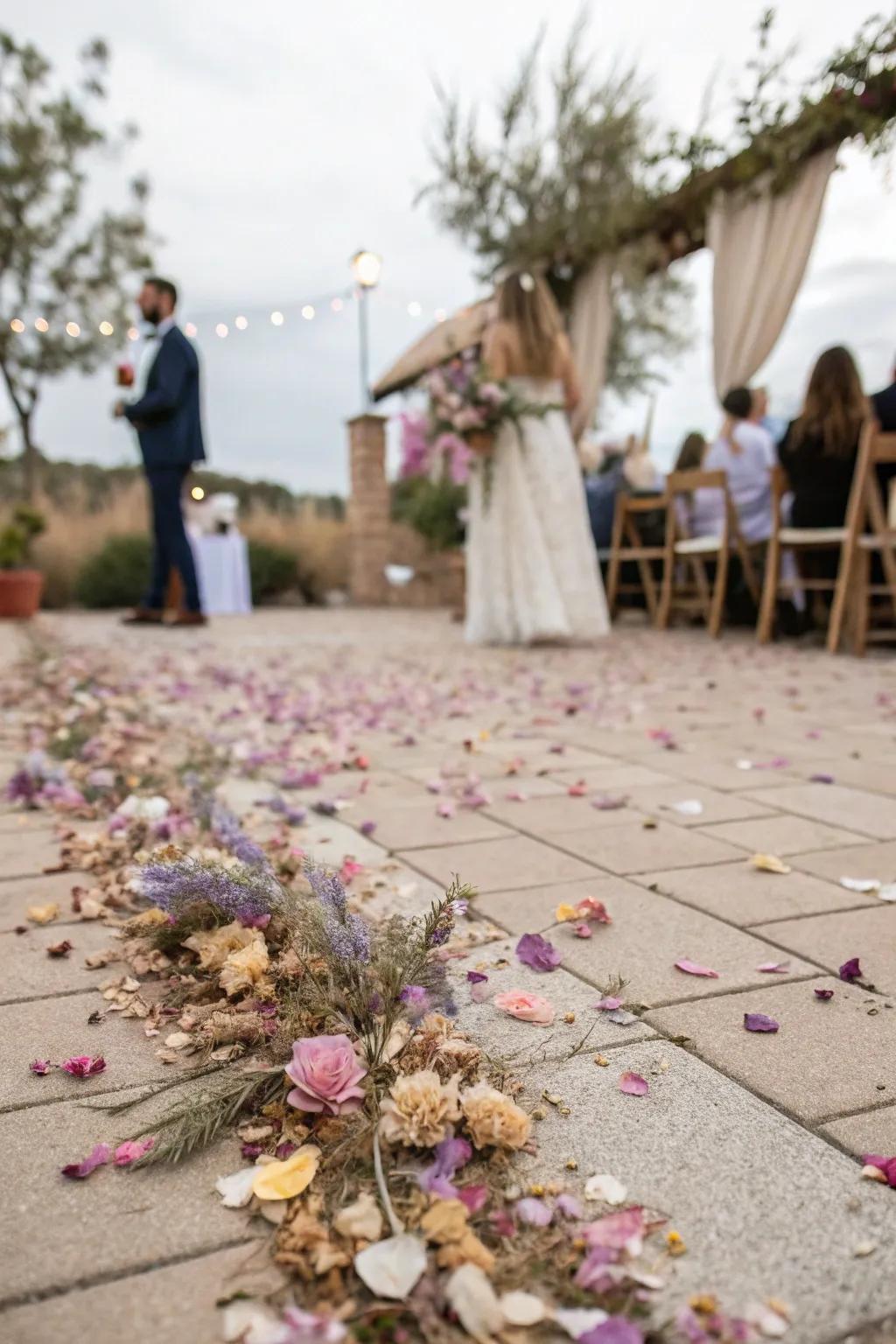 Eco-conscious sprinkles add a sustainable essence to marriage observances.