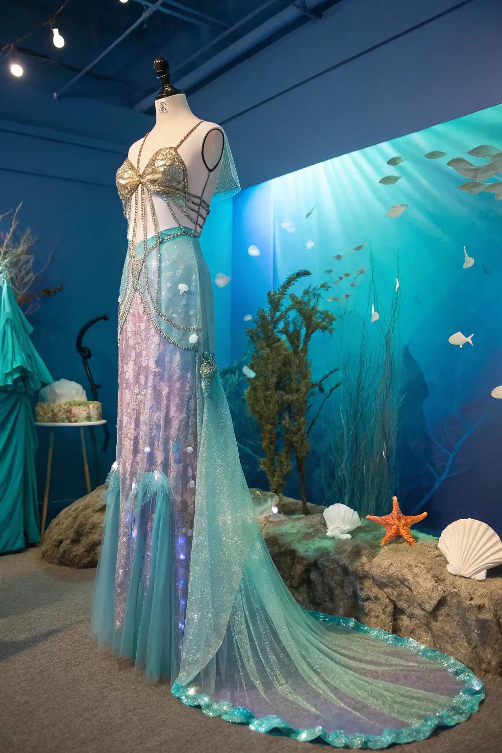 Dive into the mystical world with an enchanting sea maiden attire.