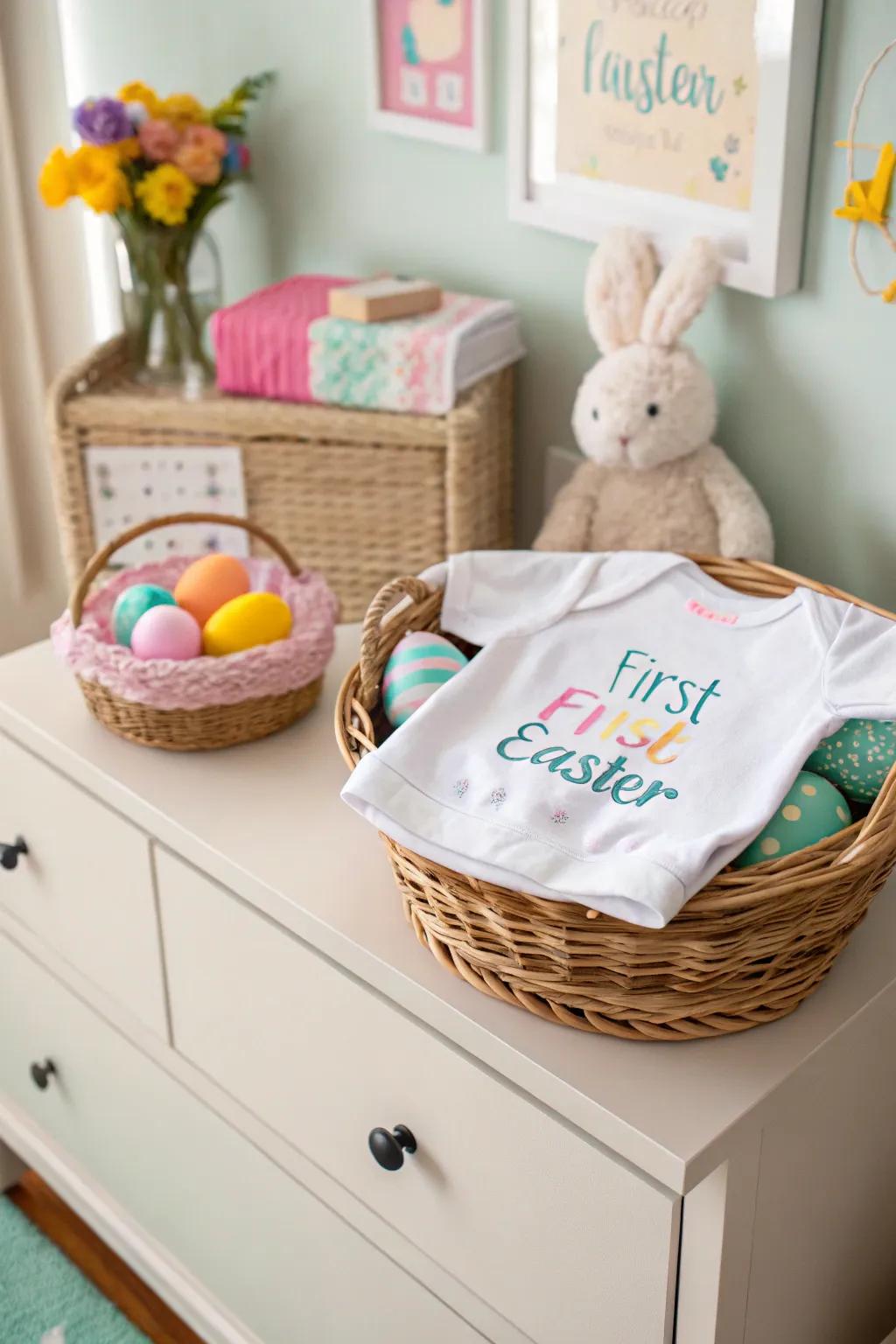 A special outfit marking a baby's first Easter celebration.