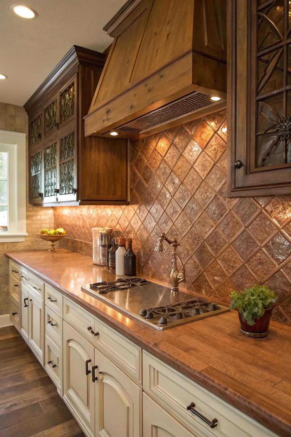 With a shimmering copper glow, envelop your kitchen in luxury.