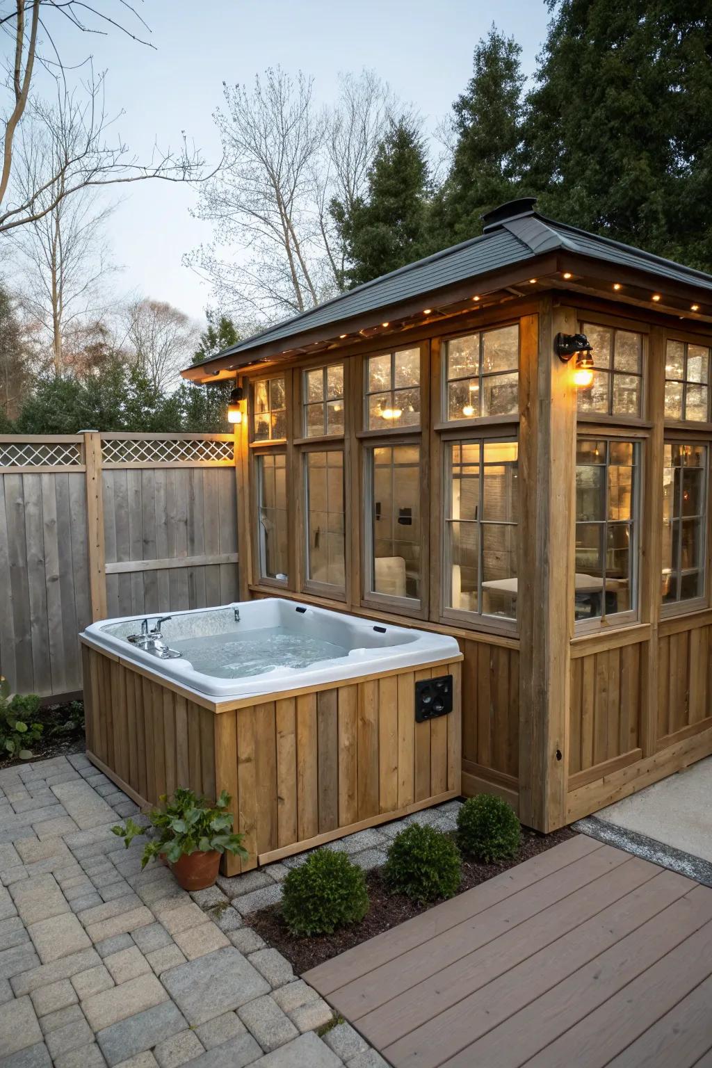 Bespoke enclosures offer a completely private and personalized spa experience.
