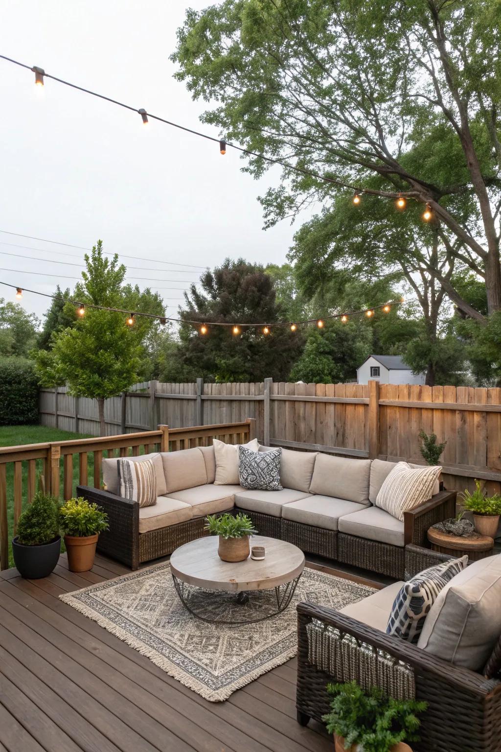 A raised platform elevates your outdoor experience.