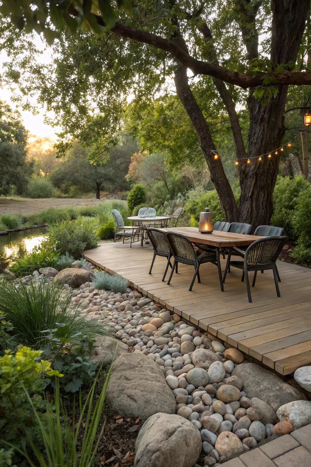 Stones enhance the native flow of outdoor spaces.