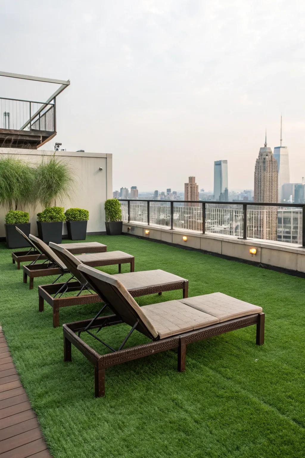 A rooftop has been transformed into a green sanctuary.