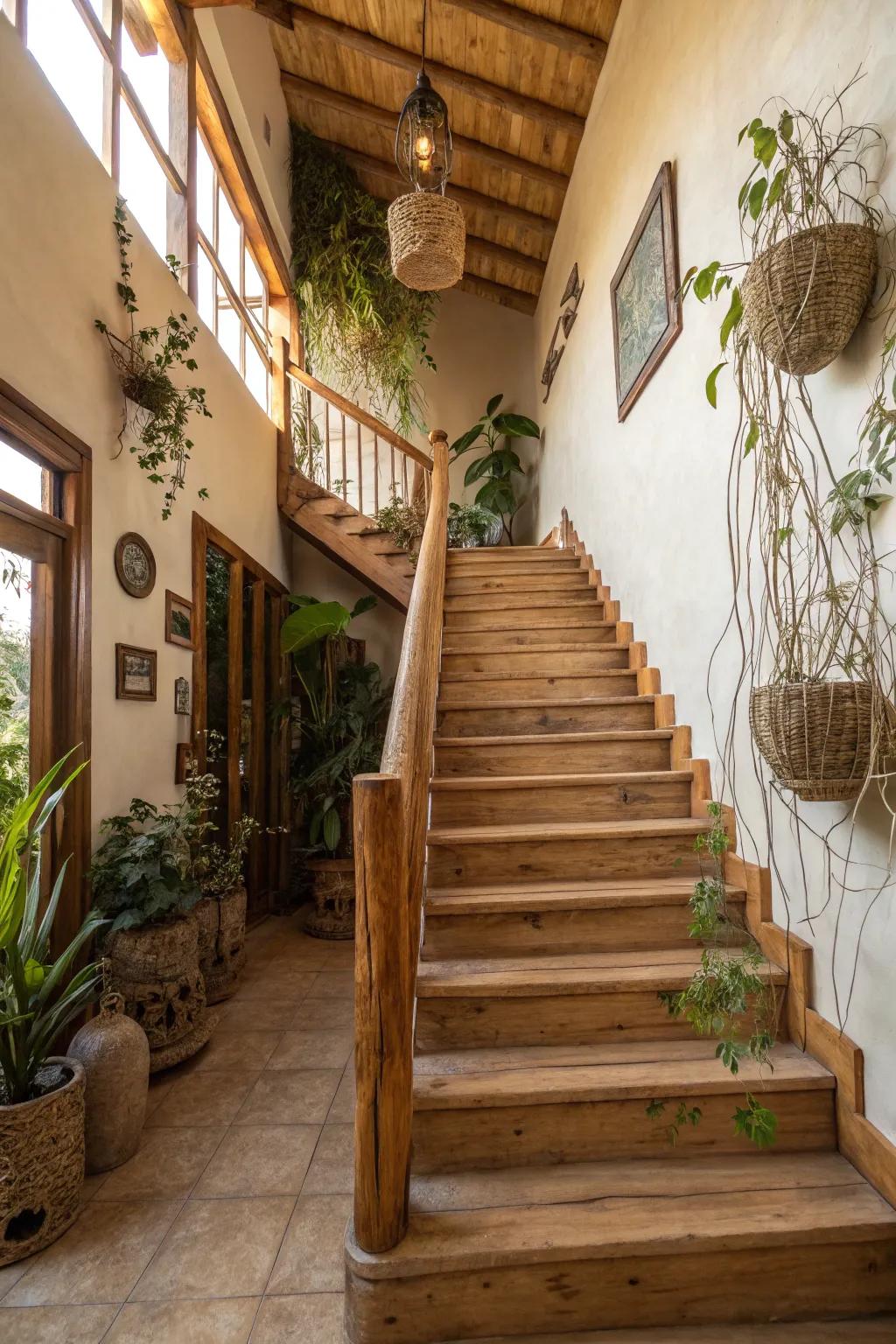 Eco-friendly elegance through sustainable material staircase rails.