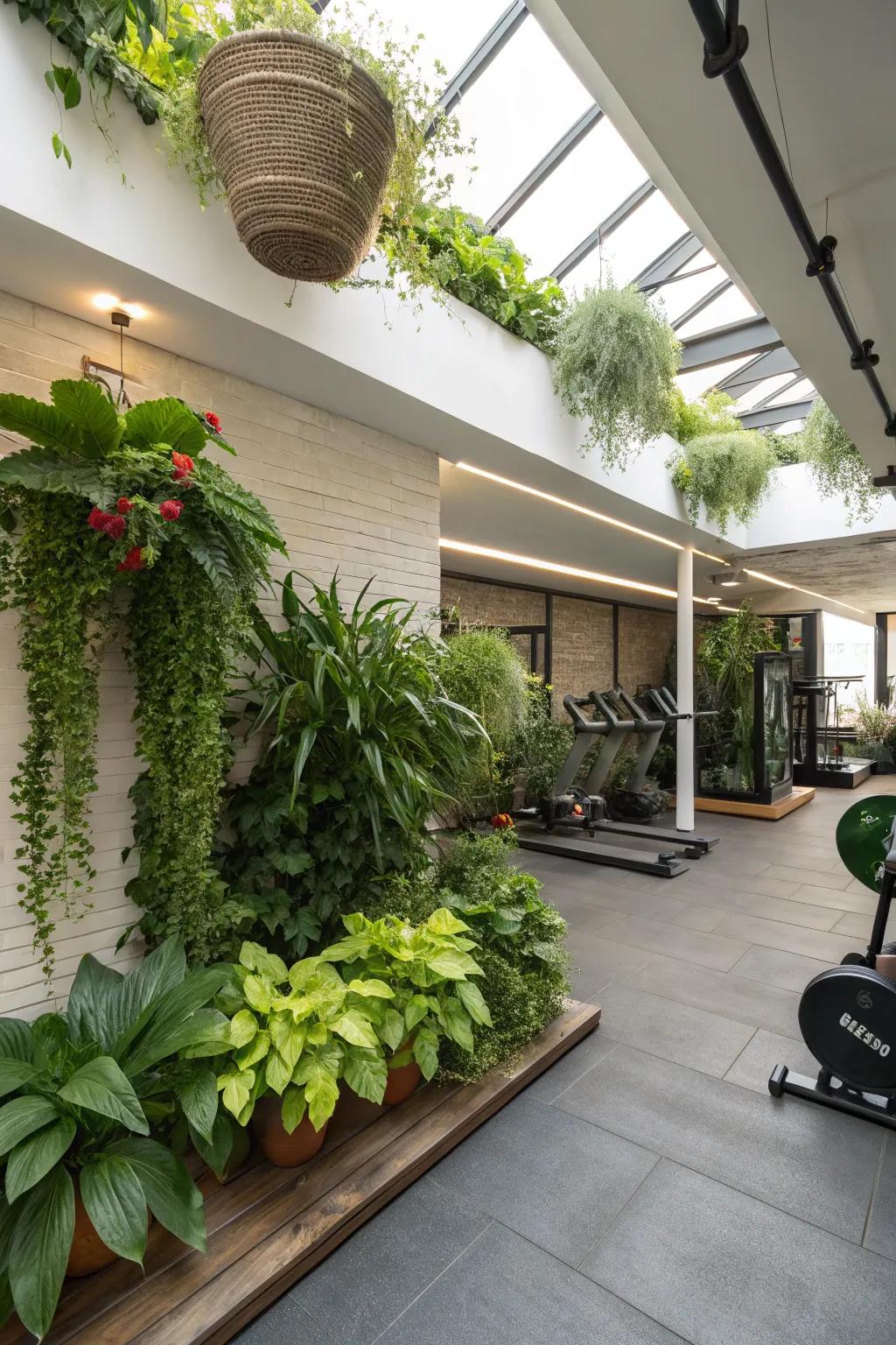 Natural elements give your gym a fresh and calm vibe.