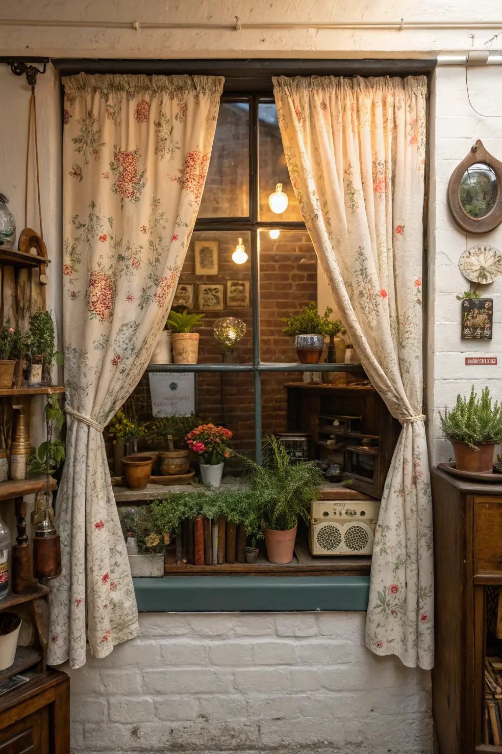 Vintage fabrics add history and personality to your basement.