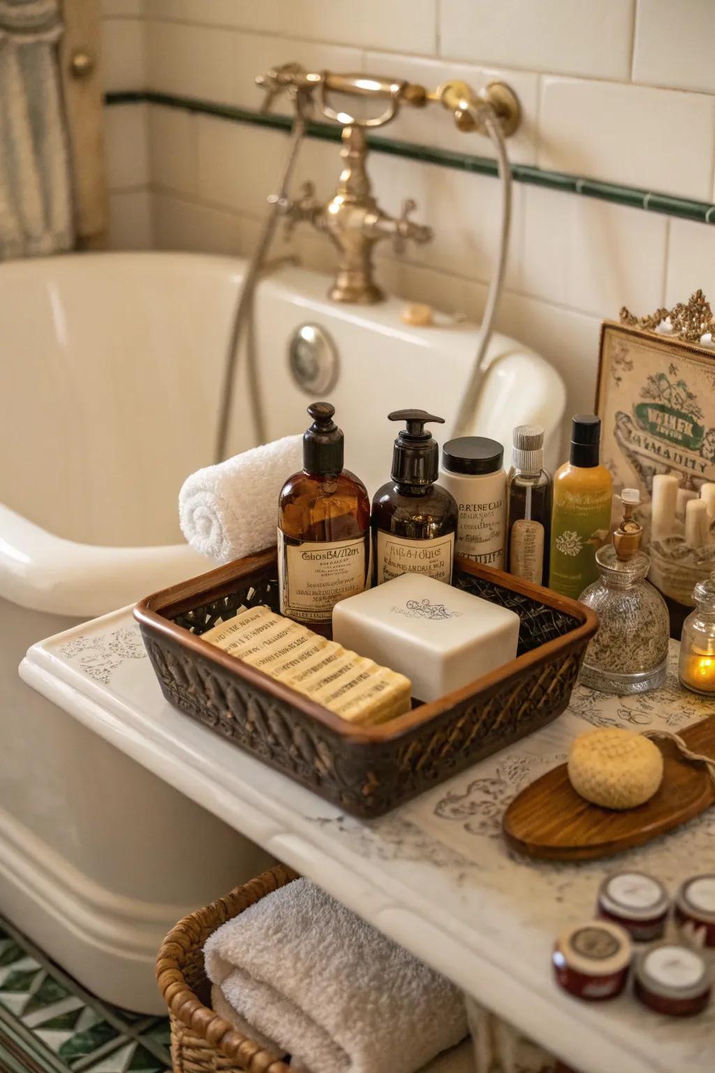 Embrace vintage appeal with a chosen collection of classic bath items.