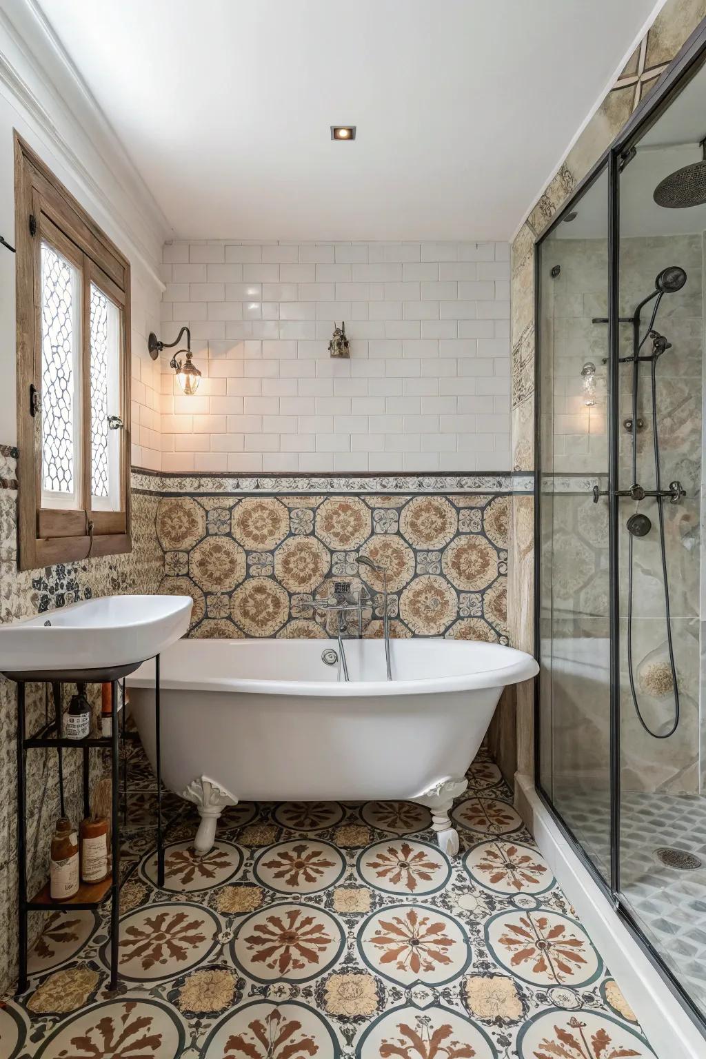 Old-fashioned and retro styles add timeless charm and character to your bathroom.