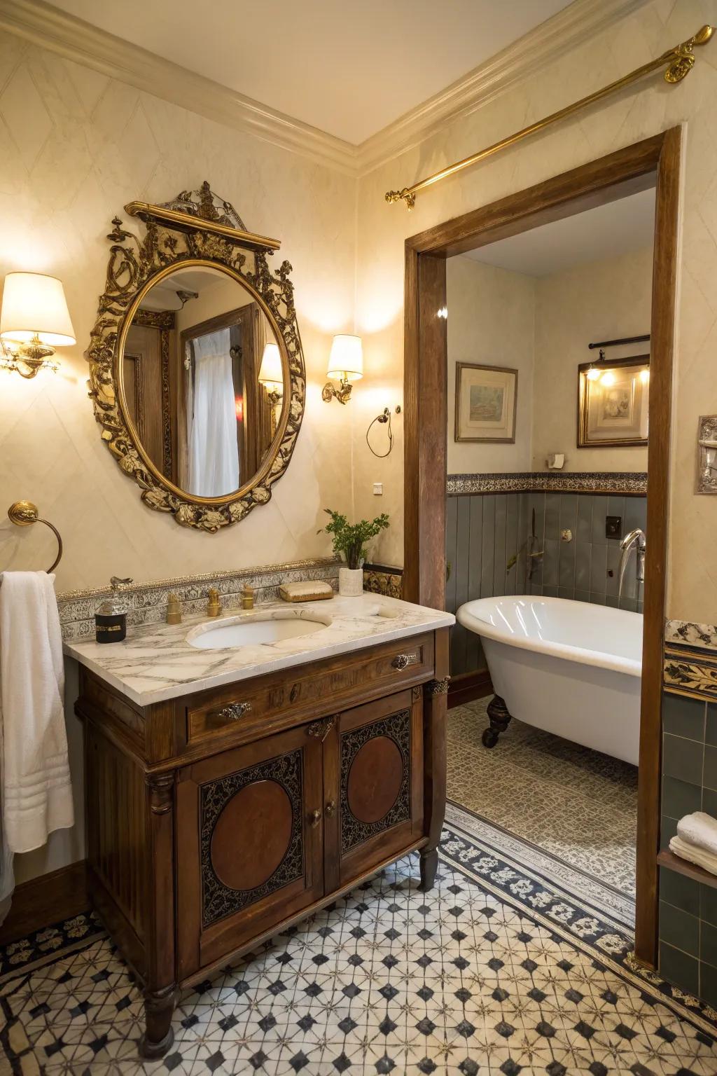 Classic touches infuse timeless charm into your bathroom.