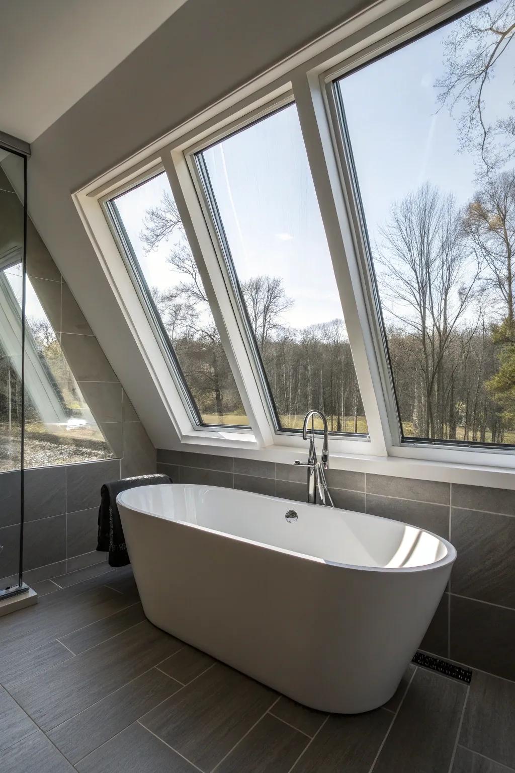 Edge-set windows offer unique lighting angles.