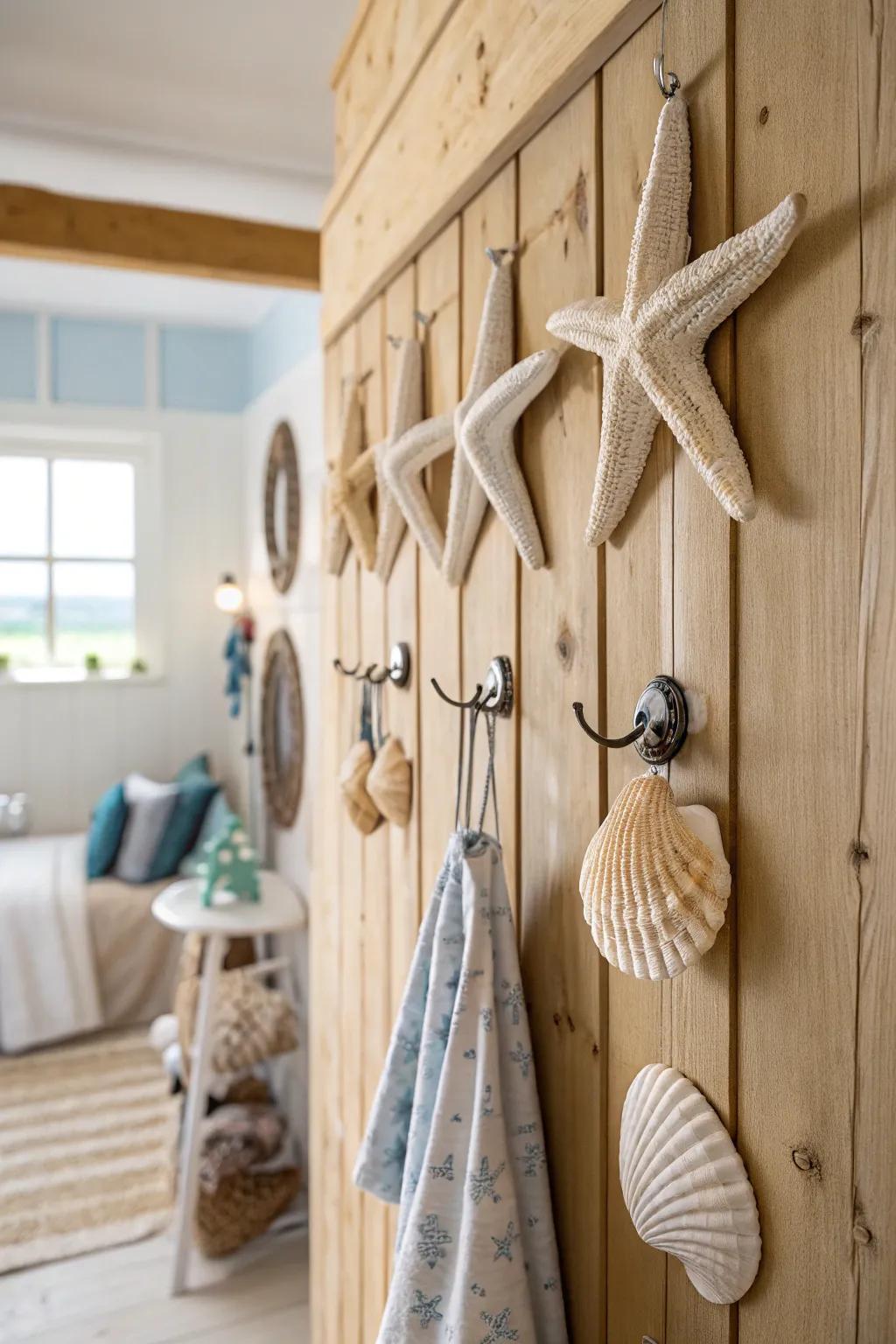 Infuse beach charm with utilitarian coastal wall fasteners.