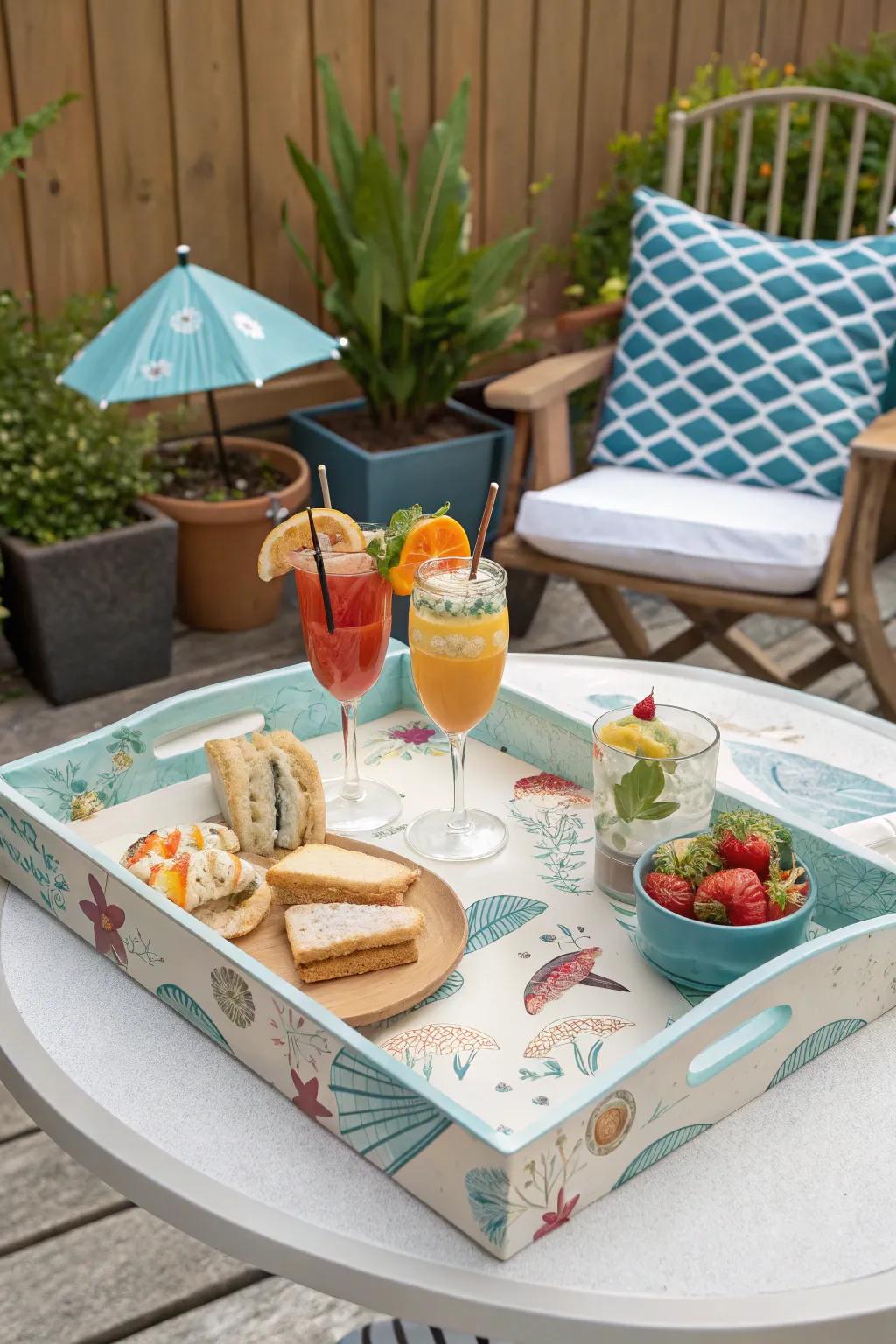 Improve your gatherings with stylish sand-themed serving flats.