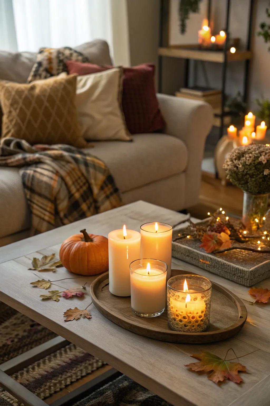 Fill your home with comforting fall fragrances for an added touch of coziness.