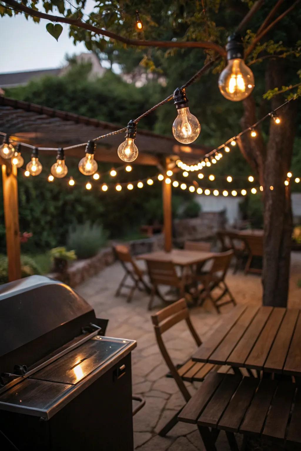 Classic bulbs introduce charm and warmth to your grilling environment.