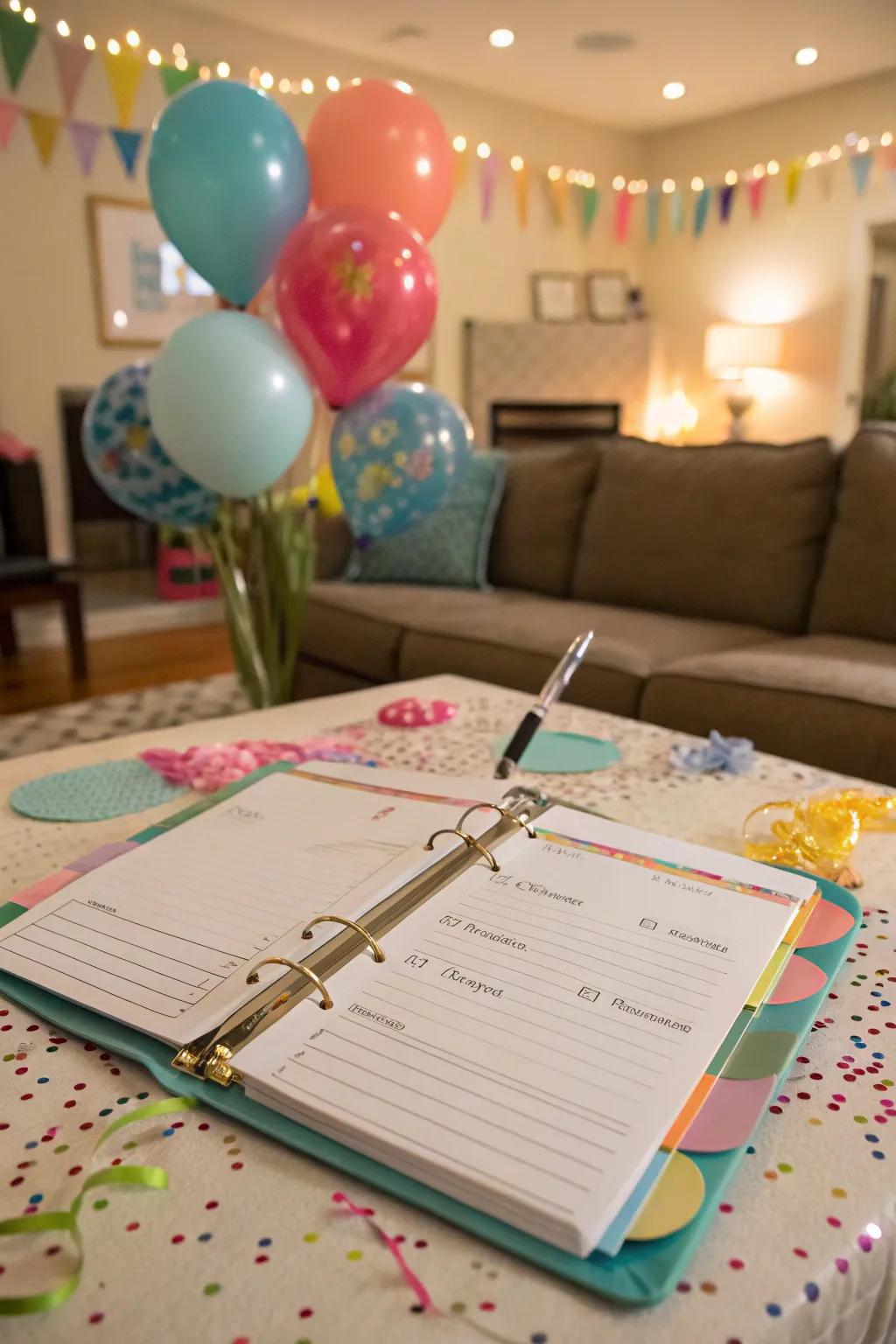 Festivity case designed to promote party preparations.