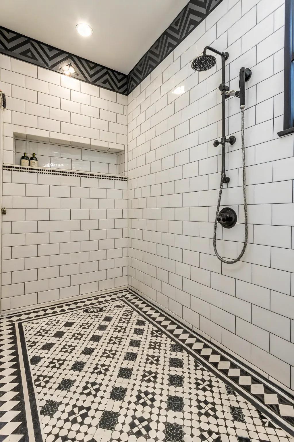 Opposing filler highlights the tile arrangement.