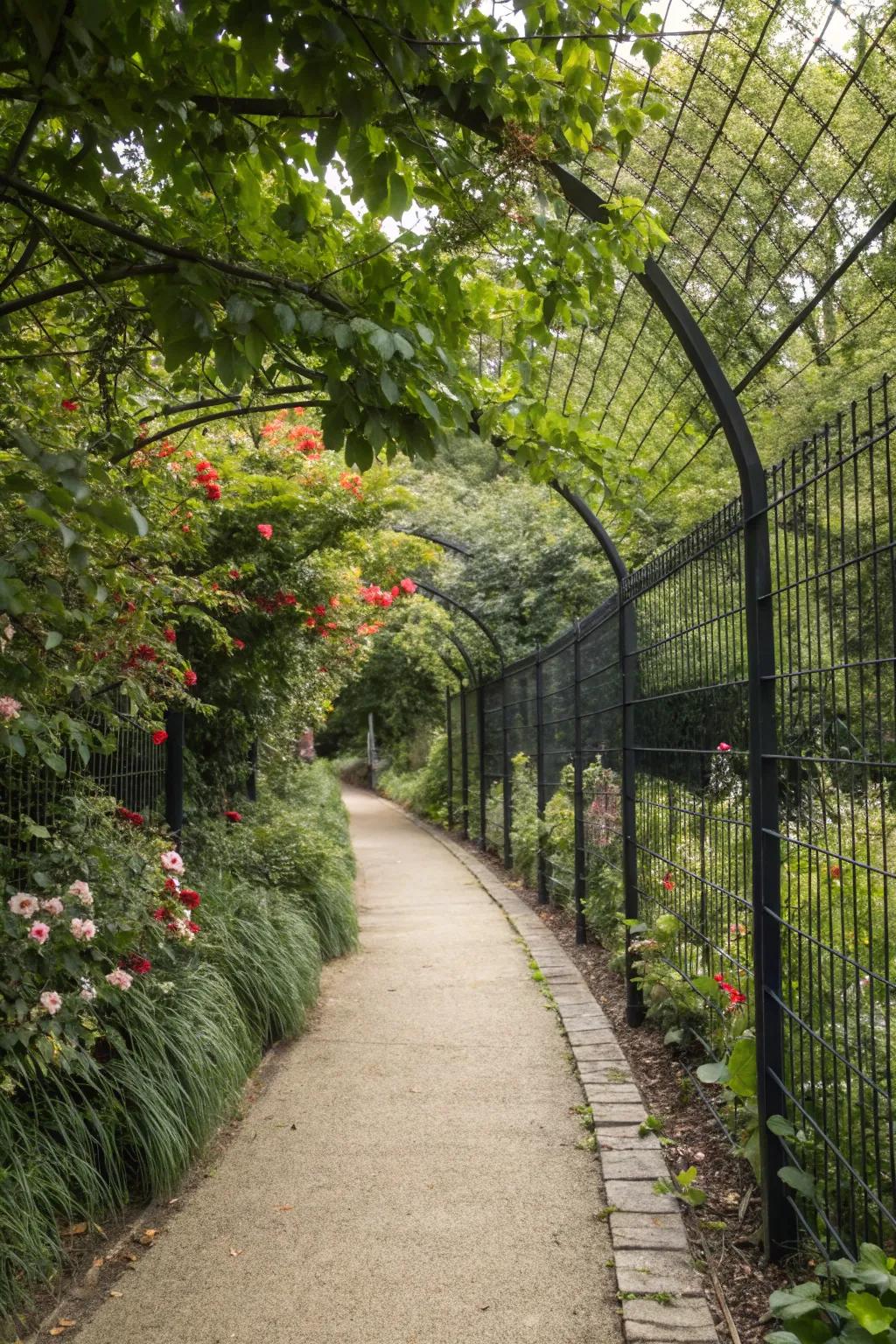 Lead the way with a dark steel-strand barrier lining your garden paths.