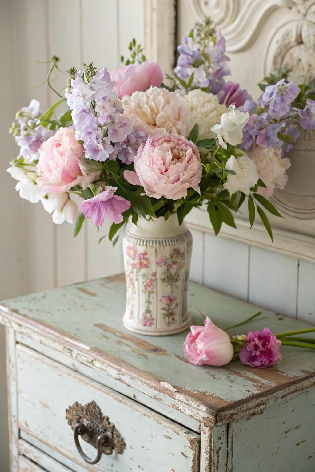 Pastel bouquets bring a gentle, soothing charm.