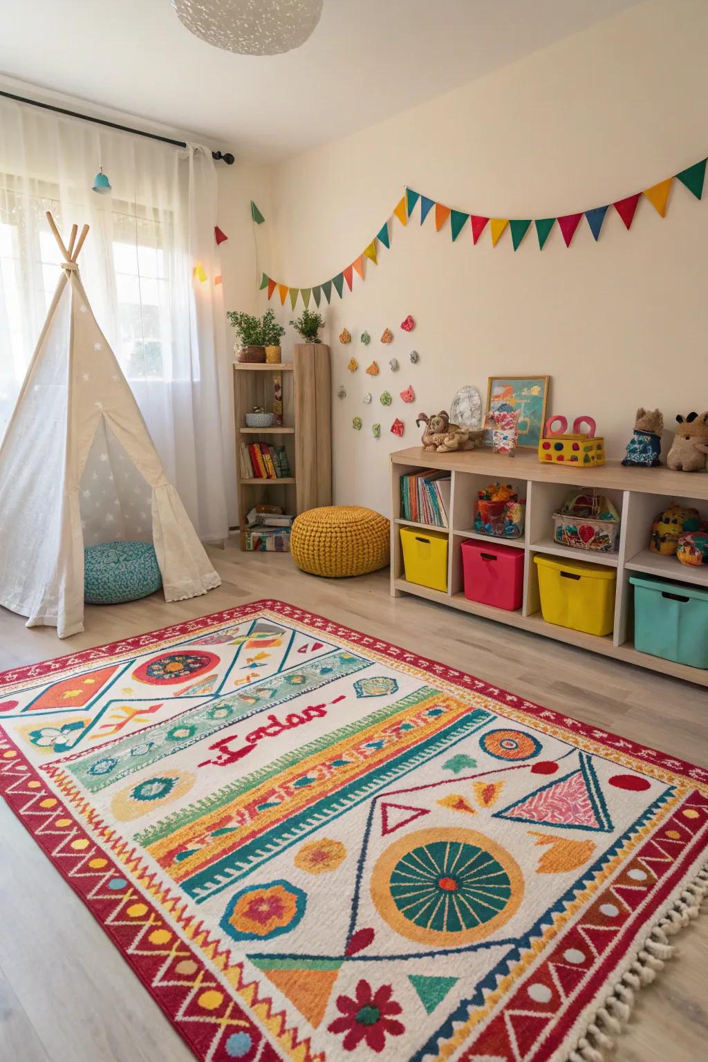 Dynamic floor coverings add warmth and character to any children's room.