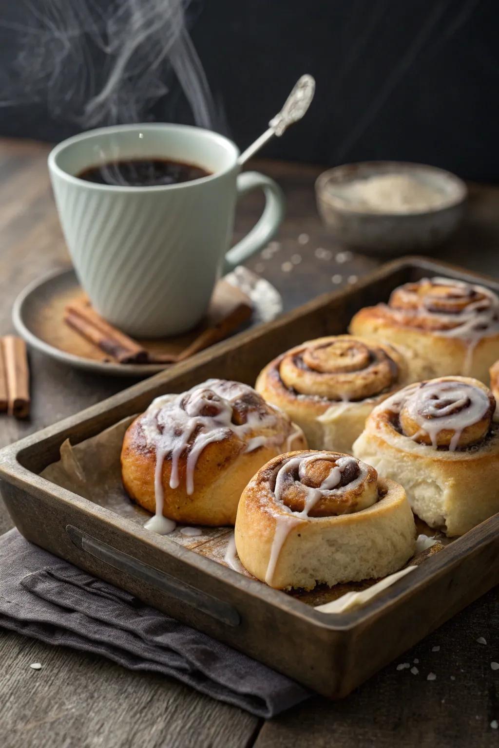 Spiral rolls contribute a warm aroma to breakfast.