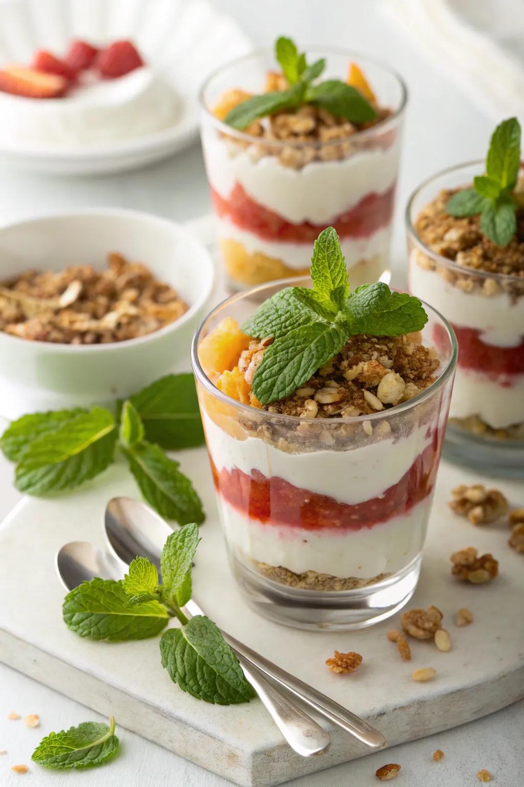 Relish a textural delight with a grain and cultured milk parfait.
