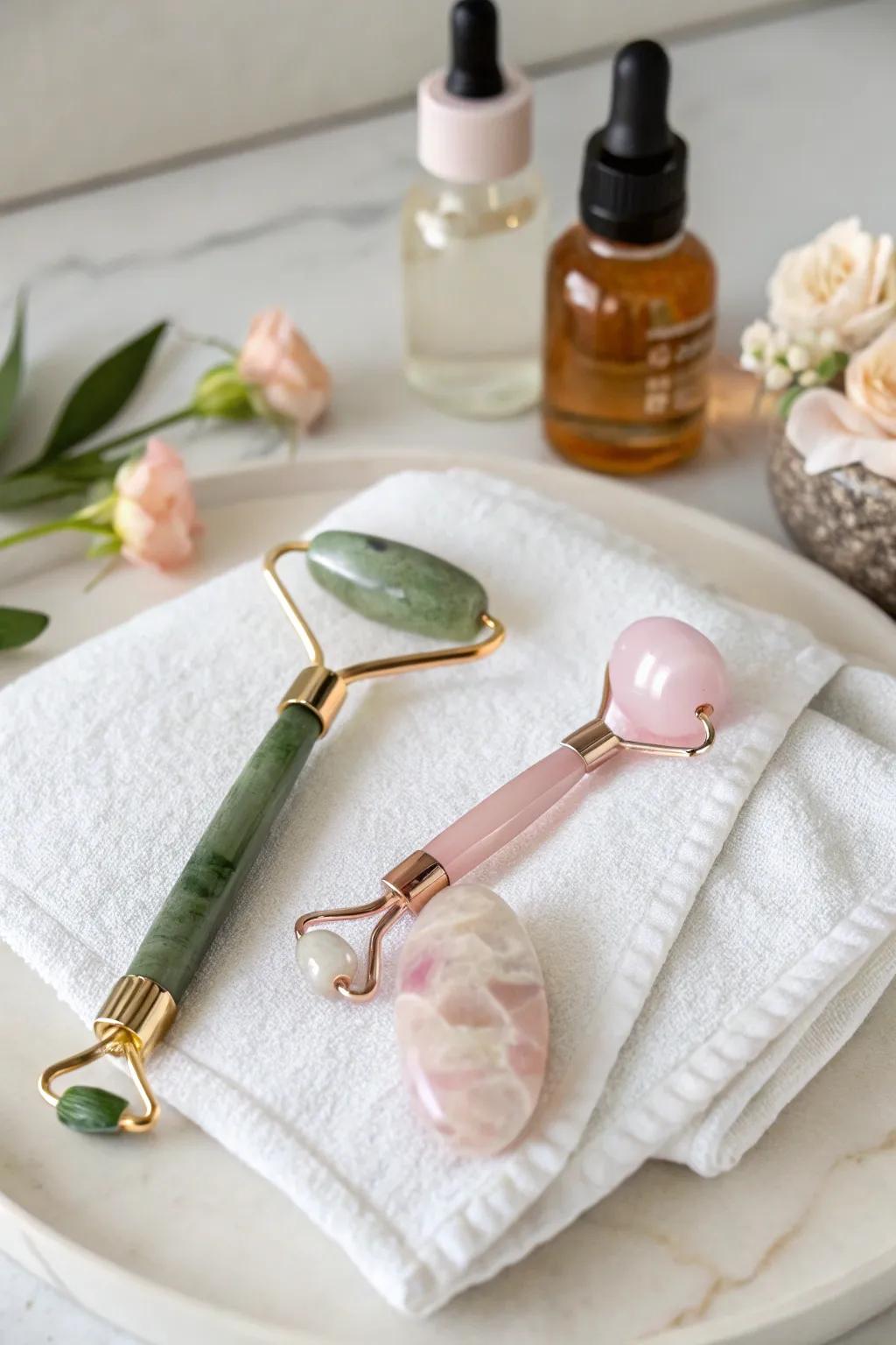 Facial massager sets for rest and beauty.