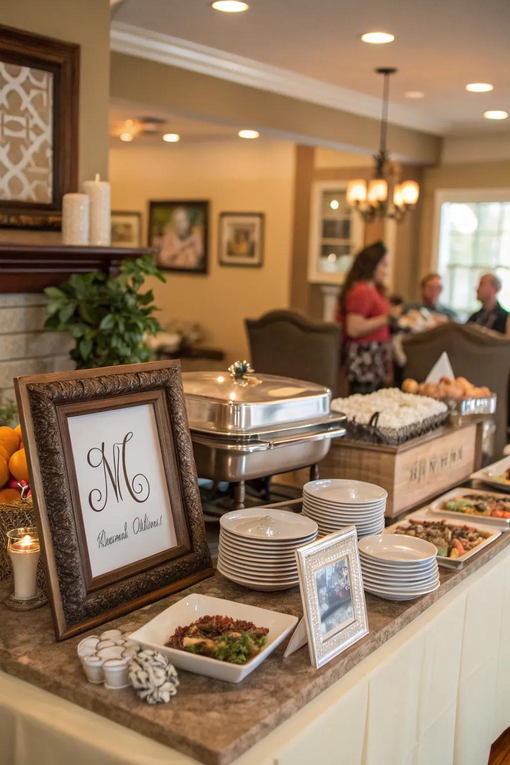 Personal touches make your buffet table unique and memorable.