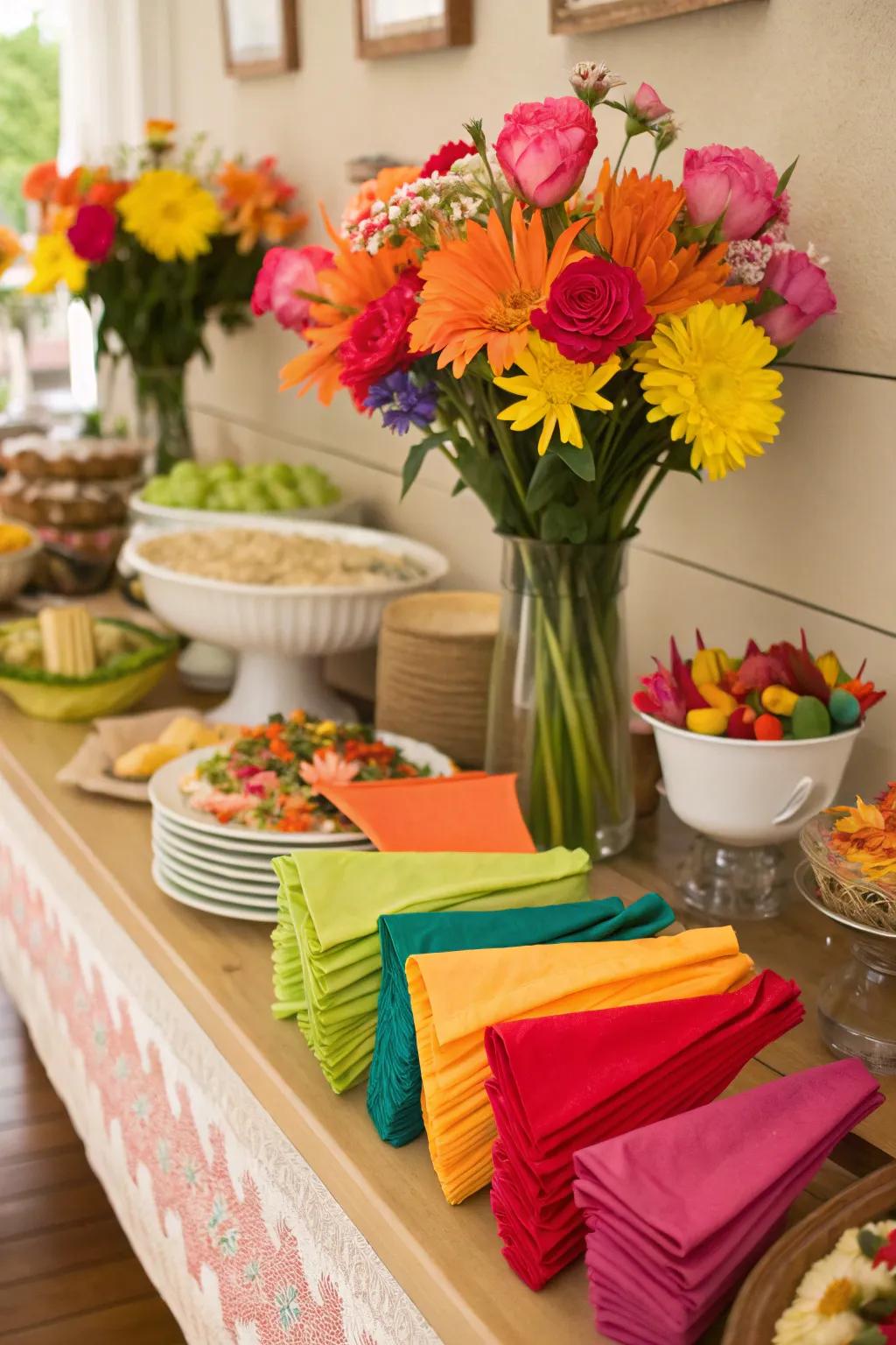 A dash of dynamic color distinguishes your buffet.