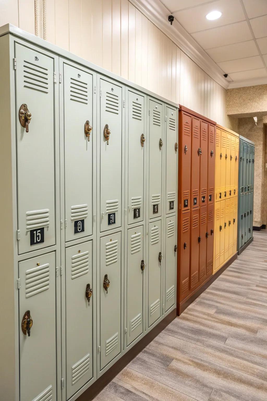 Classic grips incorporate individuality to integrated lockers.