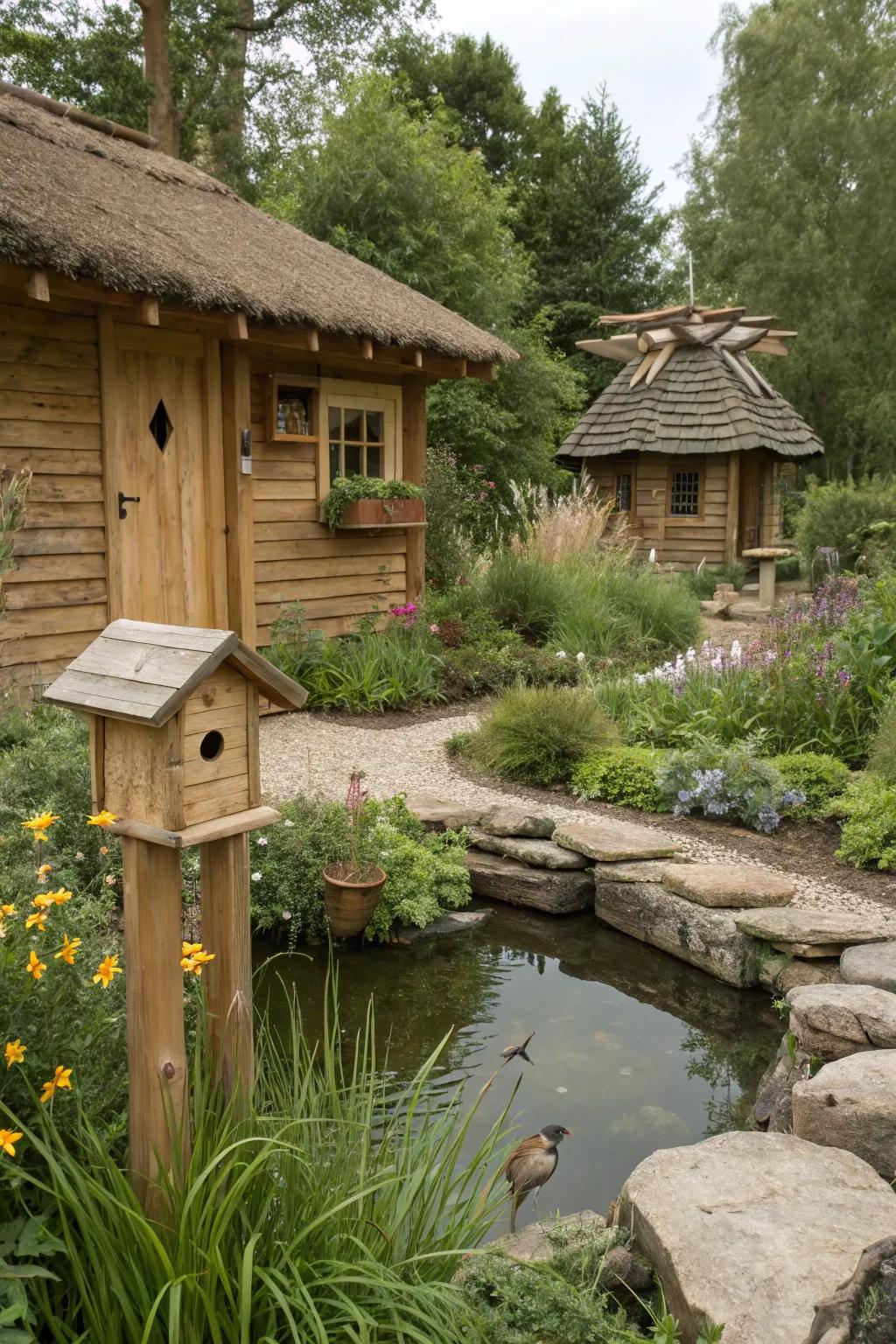 A wildlife-friendly habitat invites birds and beneficial insects.