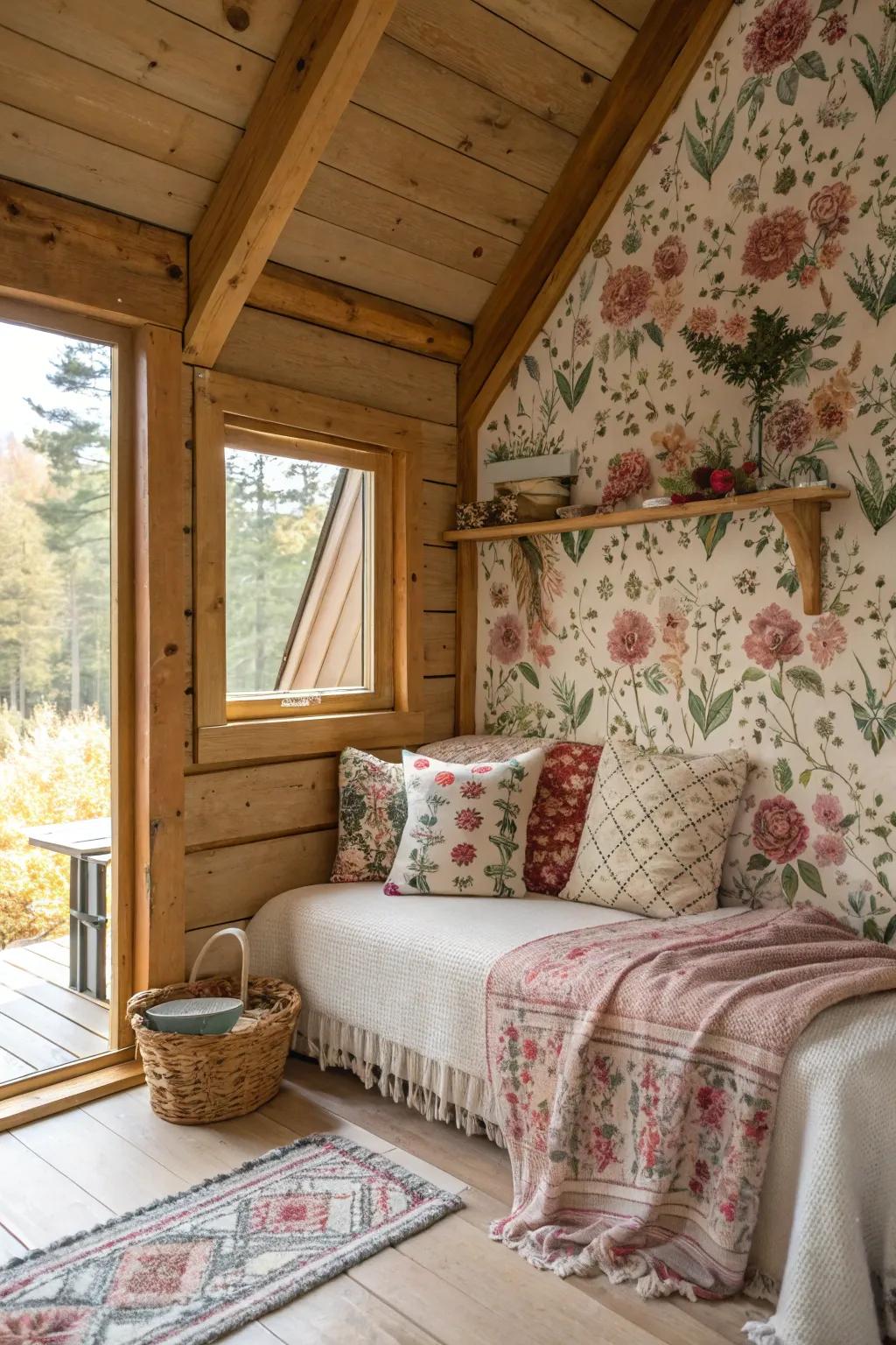 Designs bring life and dimension to the cabin decor.