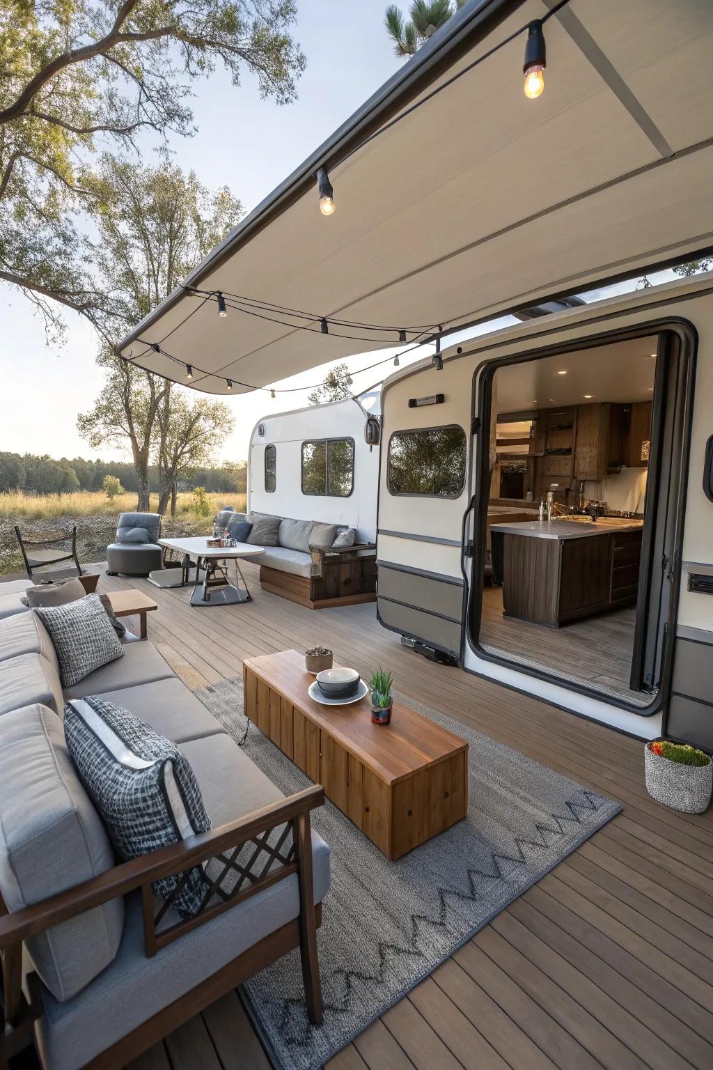 Enjoy the flexibility of modular furniture on your deck.